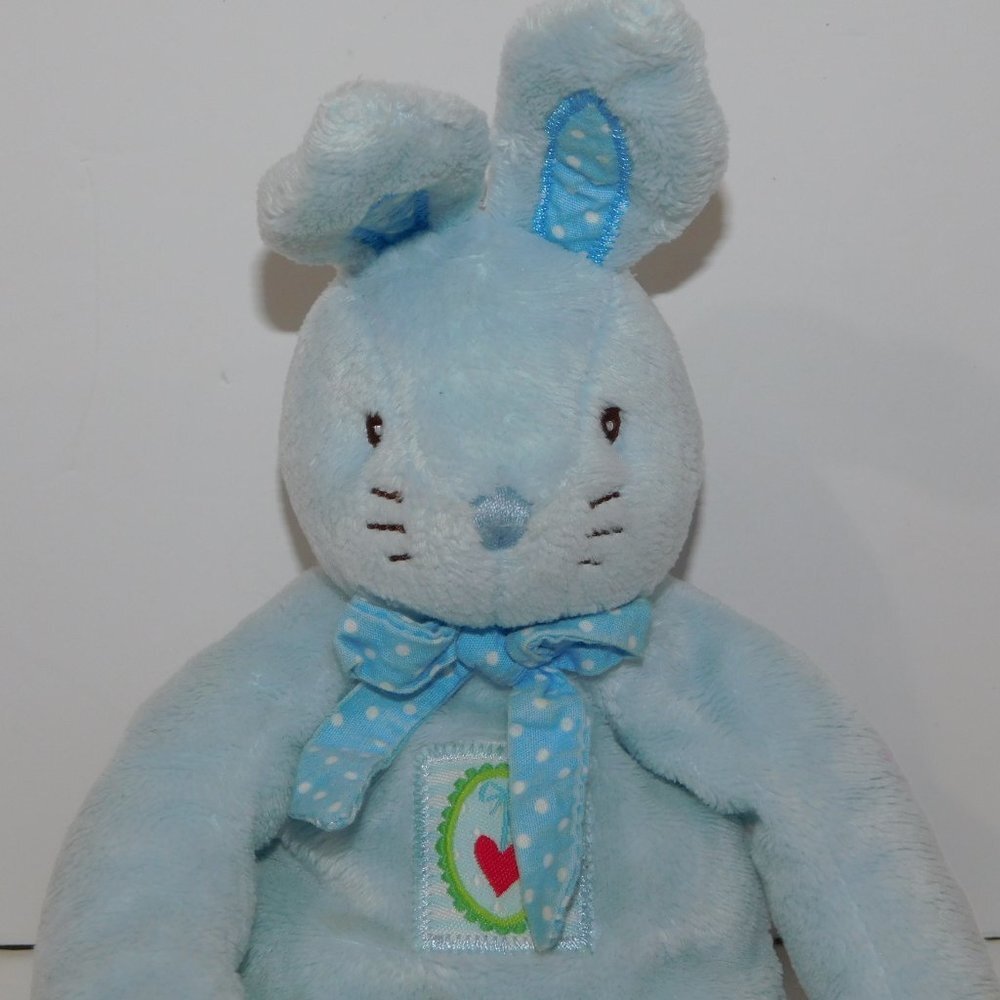 Spiegelburg Home Germany 10" Plush Blue bunny Rabbit Baby Lovey Pacifier holder - Picture 2 of 6